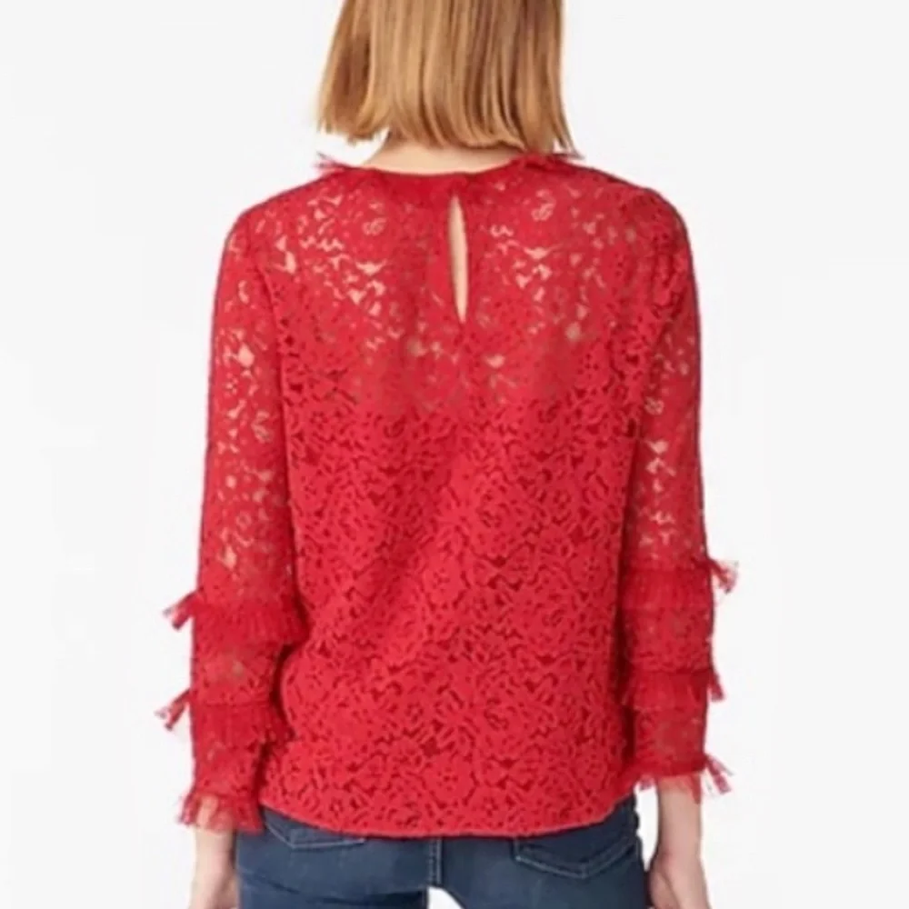 ✨NWT✨ JCREW Lace Top with Tulle Ruffle - Size Small - Picture 4 of 6